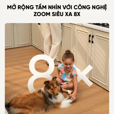 Camera trong nhà Eufy Indoor S350 - Trải nghiệm đỉnh cao an ninh gia đình với <strong>Camera trong nhà Eufy Indoor S350</strong>. Sản phẩm đột phá với hệ thống camera kép, bao gồm một ống kính góc rộng 4K và một ống kính tele 2K, mang đến độ phân giải siêu nét và khả năng zoom lai 8x ấn tượng. Nhờ đó, bạn có thể quan sát chi tiết mọi sự vật ở khoảng cách xa. Với khả năng xoay 360°, <strong>Eufy Indoor S350</strong> dễ dàng bao quát toàn bộ không gian mà không có điểm mù. Công nghệ AI thông minh tự động theo dõi chuyển động của người và vật nuôi, kết hợp cùng tầm nhìn đêm rõ nét, đảm bảo an ninh 24/7. Lưu trữ linh hoạt qua thẻ nhớ mà không cần trả phí hàng tháng, <strong>Eufy Indoor S350</strong> là lựa chọn hoàn hảo để giám sát con trẻ, thú cưng và bảo vệ ngôi nhà của bạn.