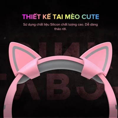 Tai Nghe Mèo HAVIT H2233D, Driver 50mm, Đèn LED RGB, Mic Khử Ồn - Chính Hãng BH 12 Tháng Dizigear - Thể hiện cá tính và đắm chìm trong thế giới game với tai nghe tai mèo <strong>HAVIT H2233D</strong>. Nổi bật với thiết kế tai mèo dễ thương cùng hệ thống đèn LED RGB sống động, sản phẩm là một tuyên ngôn phong cách cho mọi nữ game thủ và streamer. Trải nghiệm âm thanh vòm 3D bùng nổ, chi tiết đến từng bước chân nhờ màng loa lớn 50mm. Giao tiếp rõ nét với đồng đội nhờ micro đa hướng có khả năng khử ồn hiệu quả. Đệm tai siêu mềm mại, công thái học mang lại sự thoải mái tuyệt đối cho những giờ phút "cày game" dài. <strong>HAVIT H2233D</strong> là sự kết hợp hoàn hảo giữa thẩm mỹ và hiệu năng, giúp bạn tỏa sáng trong mọi trận chiến.