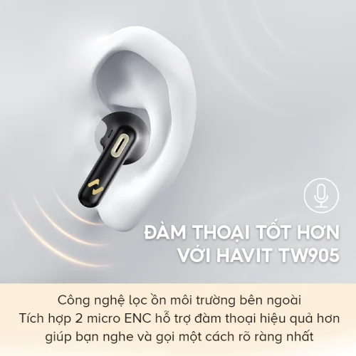 Tai Nghe True Wireless HAVIT TW905, Bluetooth 5.3, 2 Mic ENC, Nghe Nhạc Đến 27H - Hình ảnh 8