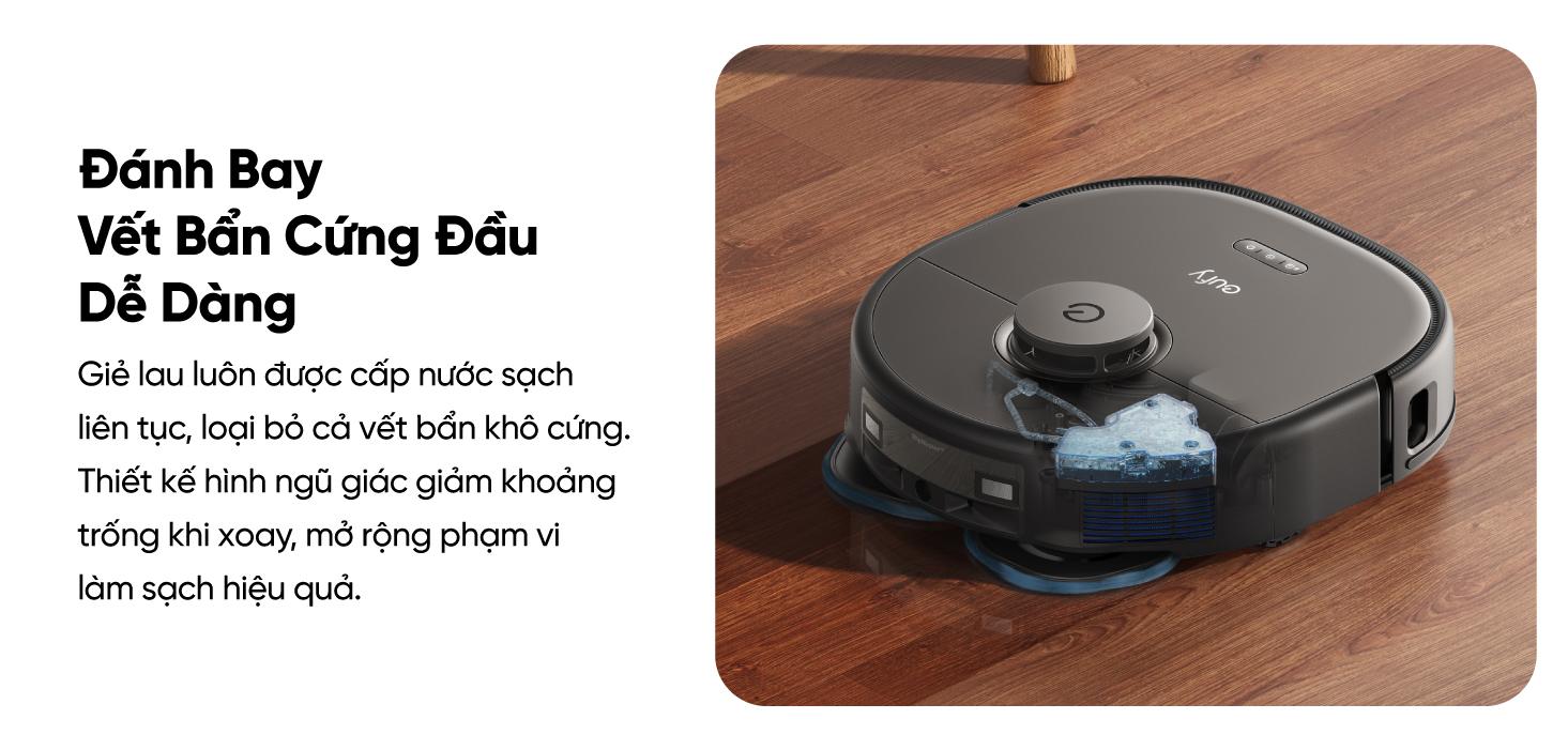 Robot hút bụi lau sàn eufy X10 Pro Omni - Nâng tầm trải nghiệm dọn dẹp nhà cửa với <strong>Robot hút bụi lau sàn eufy X10 Pro Omni</strong>, giải pháp làm sạch thông minh và toàn diện đến từ thương hiệu uy tín Eufy. Sản phẩm sở hữu lực hút mạnh mẽ 8.000 Pa, hệ thống lau xoay kép MopMaster™ 2.0 tạo áp lực 1kg và công nghệ AI.See™ nhận diện hơn 100 vật thể, giúp làm sạch sâu mọi ngóc ngách và né tránh chướng ngại vật một cách thông minh. Điểm nhấn của <strong>eufy X10 Pro Omni</strong> là trạm sạc Omni đa năng, tự động giặt giẻ, sấy khô bằng khí nóng, hút rác và châm nước, mang đến sự tiện lợi rảnh tay tuyệt đối. Đây là trợ thủ đắc lực cho mọi gia đình hiện đại, đặc biệt là nhà có nuôi thú cưng.
