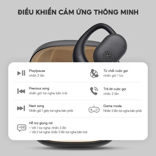 Tai Nghe Open Wireless OWS Fit 1, BT 5.3, Driver 16.2mm, Thiết Kế Open-ear, IPX5, Nghe Đến 21H - Hàng Chính Hãng - Hình ảnh 8