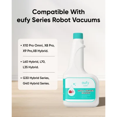 Dung dịch nước lau sàn đa năng T29C3121 cho Robot hút bụi Eufy dòng X và dòng C - Nâng cao hiệu quả làm sạch cho robot Eufy của bạn với <strong>Dung dịch nước lau sàn đa năng T29C3121</strong> chính hãng. Được đặc chế cho các dòng robot Eufy Clean X series (X10 Pro, X9 Pro) và C series (C20 Omni), công thức này giúp loại bỏ vết bẩn, dầu mỡ và bụi bẩn một cách mạnh mẽ trên nhiều loại sàn cứng. Dung dịch <strong>T29C3121</strong> không chỉ làm sạch sâu mà còn có hương thơm tươi mát, giúp sàn nhà nhanh khô và không để lại vệt. Sản phẩm có nguồn gốc thực vật, an toàn tuyệt đối cho trẻ em và vật nuôi, đồng thời bảo vệ các bộ phận bên trong của robot khỏi sự ăn mòn và tắc nghẽn. Hãy sử dụng <strong>T29C3121</strong> để có một sàn nhà sạch không tì vết và kéo dài tuổi thọ cho robot của bạn.