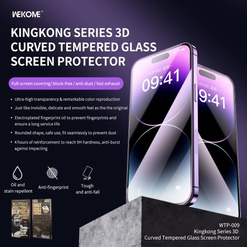 Kính Cường Lực KINGKONG WTP-009 3D Full Màn Hình, Chống Vân Tay, Siêu Cứng, không box - Hình ảnh 5