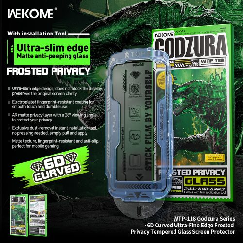 Kính Cường Lực Godzura WTP-118 Chống Nhìn Trộm, Trong Suốt, Chống Bám Vân Tay - Hình ảnh 2