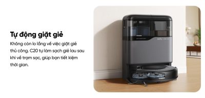 Robot Hút Bụi Lau Sàn Eufy C20 Omni - Khám phá ngay <strong>Robot hút bụi lau sàn eufy C20 Omni</strong>, giải pháp làm sạch toàn diện và tự động cho ngôi nhà của bạn. Với trạm sạc Omni "All-in-One", robot có thể tự động hút rác, giặt và sấy khô giẻ lau, giúp bạn hoàn toàn rảnh tay. Sản phẩm sở hữu lực hút mạnh mẽ 7.000Pa kết hợp công nghệ lau xoay Mop Master™ tốc độ cao, dễ dàng loại bỏ mọi bụi bẩn, lông thú và vết bẩn cứng đầu. Đặc biệt, <strong>eufy C20 Omni</strong> được trang bị công nghệ Pro-Detangle Comb™ tự động gỡ rối tóc thông minh và thiết kế siêu mỏng chỉ 8.5cm, làm sạch hiệu quả mọi ngóc ngách, kể cả gầm nội thất thấp. Đây là lựa chọn lý tưởng cho cuộc sống hiện đại và bận rộn.