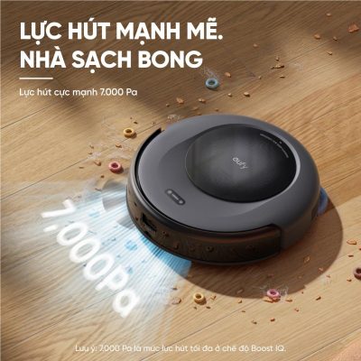 Robot Hút Bụi Lau Sàn Eufy C20 Omni - Khám phá ngay <strong>Robot hút bụi lau sàn eufy C20 Omni</strong>, giải pháp làm sạch toàn diện và tự động cho ngôi nhà của bạn. Với trạm sạc Omni "All-in-One", robot có thể tự động hút rác, giặt và sấy khô giẻ lau, giúp bạn hoàn toàn rảnh tay. Sản phẩm sở hữu lực hút mạnh mẽ 7.000Pa kết hợp công nghệ lau xoay Mop Master™ tốc độ cao, dễ dàng loại bỏ mọi bụi bẩn, lông thú và vết bẩn cứng đầu. Đặc biệt, <strong>eufy C20 Omni</strong> được trang bị công nghệ Pro-Detangle Comb™ tự động gỡ rối tóc thông minh và thiết kế siêu mỏng chỉ 8.5cm, làm sạch hiệu quả mọi ngóc ngách, kể cả gầm nội thất thấp. Đây là lựa chọn lý tưởng cho cuộc sống hiện đại và bận rộn.