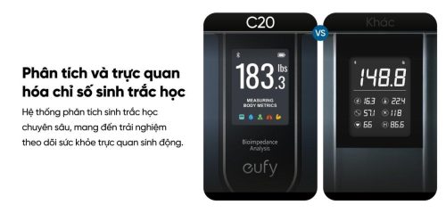 Cân Điện Tử Thông Minh eufy C20 - Hàng Chính Hãng | Phân Tích 16 Chỉ Số Cơ Thể, Kết Nối App EufyLife - Hình ảnh 19