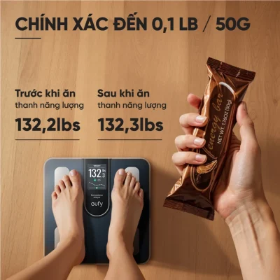 Cân Điện Tử Thông Minh eufy C20 - Hàng Chính Hãng | Phân Tích 16 Chỉ Số Cơ Thể, Kết Nối App EufyLife - Khám phá ngay cân điện tử thông minh <strong>eufy C20</strong>, người bạn đồng hành lý tưởng trên hành trình chăm sóc sức khỏe toàn diện. Với khả năng phân tích chính xác 16 chỉ số sinh trắc học quan trọng, <strong>eufy C20</strong> giúp bạn thấu hiểu cơ thể một cách sâu sắc nhất. Thiết bị sở hữu thiết kế tinh tế, màn hình TFT 3.36 inch hiển thị thông tin trực quan và kết nối dễ dàng với ứng dụng EufyLife qua Bluetooth. Theo dõi tiến trình, đặt mục tiêu và quản lý sức khỏe cho cả gia đình chưa bao giờ dễ dàng đến thế. Với độ chính xác cao và khả năng lưu trữ không giới hạn hồ sơ người dùng, đây là lựa chọn hoàn hảo cho mọi gia đình hiện đại.