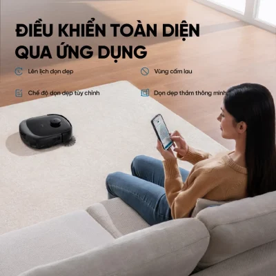 Robot Hút Bụi Lau Sàn Eufy Omni E28 - Giải phóng bạn khỏi công việc nhà với <strong>Robot hút bụi lau sàn eufy Omni E28</strong>, cỗ máy làm sạch tối thượng cho ngôi nhà hiện đại. Nổi bật với lực hút turbo không tưởng lên đến 20.000Pa, <strong>eufy Omni E28</strong> dễ dàng loại bỏ mọi bụi bẩn, lông thú cưng và mảnh vụn ẩn sâu trong thảm và các kẽ sàn. Sản phẩm đi kèm trạm Omni toàn năng tự động giặt, sấy khô giẻ lau, hút rác và bổ sung nước lau sàn, mang lại trải nghiệm rảnh tay tuyệt đối. Đặc biệt, trạm còn tích hợp máy làm sạch sâu cầm tay FlexiOne™ có thể tháo rời, giúp xử lý vết bẩn trên thảm, sofa một cách linh hoạt. Hãy để <strong>eufy Omni E28</strong> định nghĩa lại sự sạch sẽ cho không gian sống của bạn.