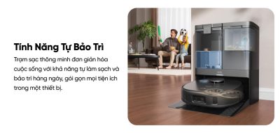 Robot hút bụi lau sàn eufy X10 Pro Omni - Nâng tầm trải nghiệm dọn dẹp nhà cửa với <strong>Robot hút bụi lau sàn eufy X10 Pro Omni</strong>, giải pháp làm sạch thông minh và toàn diện đến từ thương hiệu uy tín Eufy. Sản phẩm sở hữu lực hút mạnh mẽ 8.000 Pa, hệ thống lau xoay kép MopMaster™ 2.0 tạo áp lực 1kg và công nghệ AI.See™ nhận diện hơn 100 vật thể, giúp làm sạch sâu mọi ngóc ngách và né tránh chướng ngại vật một cách thông minh. Điểm nhấn của <strong>eufy X10 Pro Omni</strong> là trạm sạc Omni đa năng, tự động giặt giẻ, sấy khô bằng khí nóng, hút rác và châm nước, mang đến sự tiện lợi rảnh tay tuyệt đối. Đây là trợ thủ đắc lực cho mọi gia đình hiện đại, đặc biệt là nhà có nuôi thú cưng.