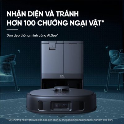 Robot hút bụi lau sàn eufy X10 Pro Omni - Nâng tầm trải nghiệm dọn dẹp nhà cửa với <strong>Robot hút bụi lau sàn eufy X10 Pro Omni</strong>, giải pháp làm sạch thông minh và toàn diện đến từ thương hiệu uy tín Eufy. Sản phẩm sở hữu lực hút mạnh mẽ 8.000 Pa, hệ thống lau xoay kép MopMaster™ 2.0 tạo áp lực 1kg và công nghệ AI.See™ nhận diện hơn 100 vật thể, giúp làm sạch sâu mọi ngóc ngách và né tránh chướng ngại vật một cách thông minh. Điểm nhấn của <strong>eufy X10 Pro Omni</strong> là trạm sạc Omni đa năng, tự động giặt giẻ, sấy khô bằng khí nóng, hút rác và châm nước, mang đến sự tiện lợi rảnh tay tuyệt đối. Đây là trợ thủ đắc lực cho mọi gia đình hiện đại, đặc biệt là nhà có nuôi thú cưng.