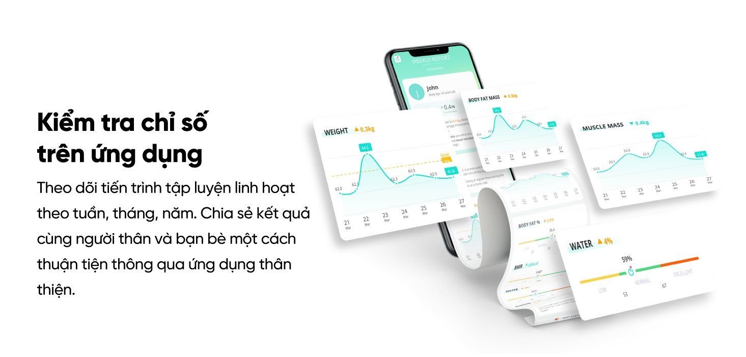 Cân Điện Tử Thông Minh Eufy A1 - Theo Dõi Sức Khỏe Toàn Diện, Chính Xác - Khám phá ngay <strong>Cân điện tử thông minh eufy A1</strong>, trợ lý sức khỏe đắc lực cho cả gia đình bạn. Với thiết kế tinh tế, mặt kính cường lực sang trọng, <strong>eufy A1</strong> không chỉ là một chiếc cân mà còn là thiết bị theo dõi sức khỏe toàn diện. Sản phẩm có khả năng phân tích đến 12 chỉ số cơ thể quan trọng như cân nặng, BMI, tỷ lệ mỡ, khối lượng xương, cơ... Dữ liệu được đồng bộ hóa dễ dàng qua Bluetooth với ứng dụng EufyLife, tương thích với các ứng dụng sức khỏe phổ biến khác như Apple Health, Google Fit. Với khả năng lưu trữ dữ liệu cho 16 người dùng, <strong>eufy A1</strong> là lựa chọn hoàn hảo để mọi thành viên cùng nhau xây dựng lối sống lành mạnh.