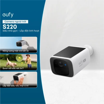 Camera ngoài trời SoloCam S220 - An tâm bảo vệ ngôi nhà của bạn với <strong>Camera ngoài trời SoloCam S220</strong>, giải pháp an ninh không dây hoàn toàn và không cần bảo trì. Với tấm pin năng lượng mặt trời tích hợp, camera có khả năng tự sạc, đảm bảo hoạt động liên tục 24/7 mà không cần tháo lắp để sạc pin. <strong>SoloCam S220</strong> ghi hình với độ phân giải 2K siêu nét, cho hình ảnh chi tiết cả ngày lẫn đêm. Sản phẩm có thiết kế bền bỉ với chuẩn chống nước IP67, tích hợp AI nhận diện người thông minh để giảm cảnh báo giả và bộ nhớ trong 8GB giúp lưu trữ an toàn mà không tốn phí hàng tháng. Lắp đặt dễ dàng, không cần đi dây phức tạp, đây là lựa chọn lý tưởng để giám sát sân vườn, cổng ra vào và mọi khu vực bên ngoài.