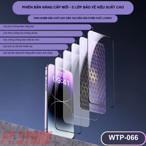 Kính cường lực KINGKONG WTP-066 siêu cứng, siêu mượt, full viền chống vân tay - Chính hãng - Hình ảnh 4