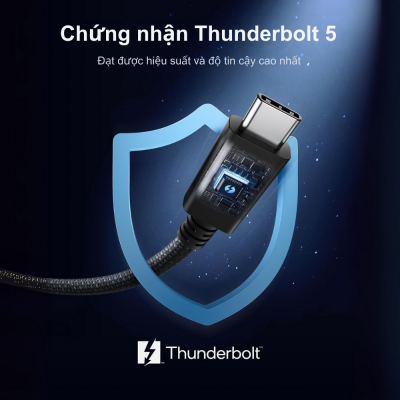 Cáp Thunderbolt 5 Anker Prime Type-C to Type-C- A84N1 Tốc Độ Truyền Dữ Liệu 80Gbps, Sạc Nhanh 240W, Màn Hình 8K - Khám phá sức mạnh vượt trội của <strong>Cáp Thunderbolt 5 Anker Prime Type-C to Type-C- A84N1</strong>, một phụ kiện không thể thiếu cho hệ sinh thái công nghệ của bạn. Với tốc độ truyền dữ liệu kinh ngạc lên đến 80Gbps và khả năng sạc nhanh Power Delivery 3.1 công suất 240W, sản phẩm này định nghĩa lại hiệu suất làm việc và giải trí. Cáp hỗ trợ xuất hình ảnh ra hai màn hình 4K hoặc một màn hình 8K, mang đến trải nghiệm hình ảnh sắc nét và sống động chưa từng có. Được chế tác từ những vật liệu cao cấp nhất, <strong>Cáp Thunderbolt 5 Anker Prime Type-C to Type-C- A84N1</strong> đảm bảo độ bền và sự ổn định tối đa. Tương thích hoàn hảo với các thiết bị Thunderbolt 4, Thunderbolt 3 và USB4, đây là sự đầu tư thông minh cho tương lai công nghệ của bạn