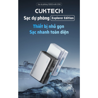 Pin sạc dự phòng Cuktech 10.000mAh Power Bank 30W (PB100S) -
