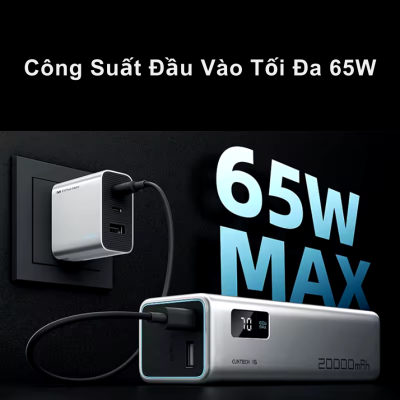Pin sạc dự phòng Cuktech 15 SE Power Bank 20.000mAh 85W (PB200) - <strong>Cuktech 15 SE Power Bank 20.000mAh 85W</strong> (PB200) là phiên bản tinh gọn đầy mạnh mẽ, mang đến giải pháp sạc hiệu quả cho người dùng hiện đại. Với dung lượng lớn 20.000mAh, viên pin này đảm bảo cung cấp năng lượng dồi dào cho nhiều ngày sử dụng. Sản phẩm sở hữu 3 cổng sạc (2 USB-C, 1 USB-A) với tổng công suất lên đến 85W, trong đó cổng USB-C1 cung cấp công suất PD 67W, đủ sức sạc nhanh cho cả laptop và MacBook. Thiết kế dạng "cột năng lượng" độc đáo, cầm nắm chắc tay cùng màn hình LED hiển thị dung lượng pin trực quan. Tương thích rộng rãi với các chuẩn sạc nhanh phổ biến như PD3.0, PPS, QC3.0, <strong>Cuktech 15 SE Power Bank 20.000mAh 85W</strong> là sự lựa chọn thông minh, cân bằng hoàn hảo giữa hiệu năng, thiết kế và giá trị.  