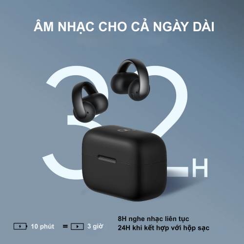 Tai nghe thể thao Anker Soundcore AeroClip A3388 - Thiết Kế Kẹp Tai Thoải Mái, Chống Nước IPX4, Âm Bass Mạnh Mẽ