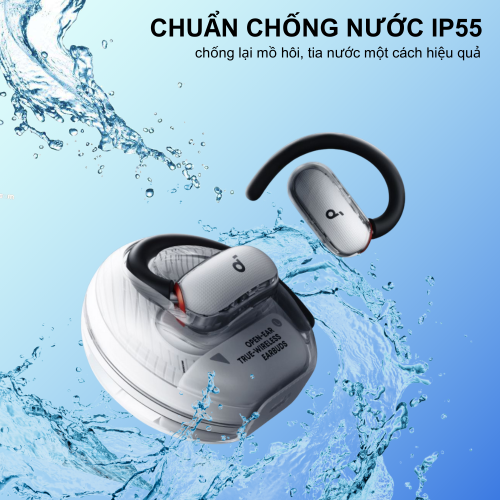 Tai nghe thể thao Anker Soundcore V40i - A3878, thiết kế trong suốt, chống nước IP55, trải nghiệm dễ chịu ấn tượng