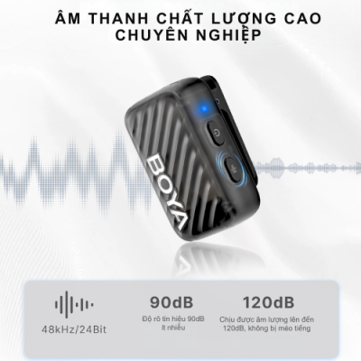 Mic không dây BOYAMIC 2-01 Hệ Thống Micro Kép Đa Năng Mic không dây BOYAMIC 2-01 Hệ Thống Micro Kép Đa Năng - Nâng cấp chất lượng âm thanh của bạn với <strong>Mic không dây BOYAMIC 2-01</strong> – một hệ thống micro không dây kênh đôi chuyên nghiệp, lý tưởng cho vlogger, podcaster, nhà làm phim và các buổi phỏng vấn. Với khả năng tương thích rộng rãi với camera, điện thoại thông minh và máy tính, <strong>BOYAMIC 2-01</strong> mang đến sự tiện lợi tối đa cùng âm thanh rõ ràng, không nhiễu. Thiết kế nhỏ gọn, dễ sử dụng, cùng thời lượng pin bền bỉ, <strong>Mic không dây BOYAMIC 2-01</strong> là giải pháp hoàn hảo cho các buổi ghi hình ngoài trời, livestream hoặc tạo podcast, đảm bảo mọi giọng nói đều được thu lại một cách sắc nét và chuyên nghiệp.