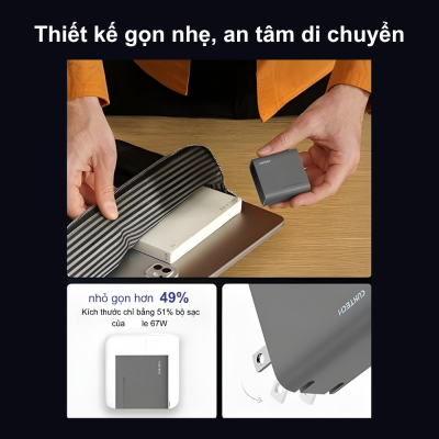 Củ Sạc Nhanh Cuktech AD653C 65W GaN: Sạc Siêu Tốc Cho Mọi Thiết Bị Của Bạn Cuktech AD653C