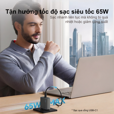 Củ Sạc Nhanh Cuktech AD653C 65W GaN: Sạc Siêu Tốc Cho Mọi Thiết Bị Của Bạn Cuktech AD653C