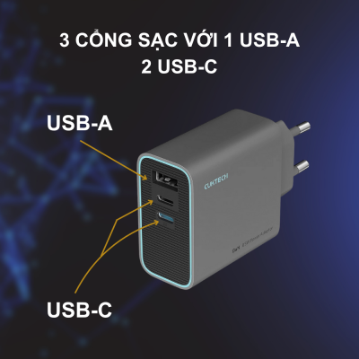 Củ Sạc Nhanh Cuktech AD653C 65W GaN: Sạc Siêu Tốc Cho Mọi Thiết Bị Của Bạn Cuktech AD653C
