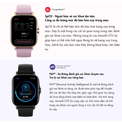 Đồng hồ thông minh Amazfit GTS 2e - Thanh lịch, tinh tế, theo dõi sức khỏe toàn diện cho cuộc sống năng động Amazfit GTS 2e