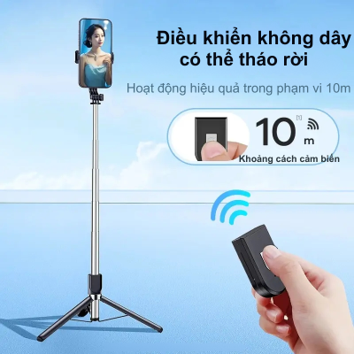 Gậy Chụp Ảnh Tripod Remax P17 - Xoay 360°, Dài 1.3M, Nhỏ Gọn Remax P17