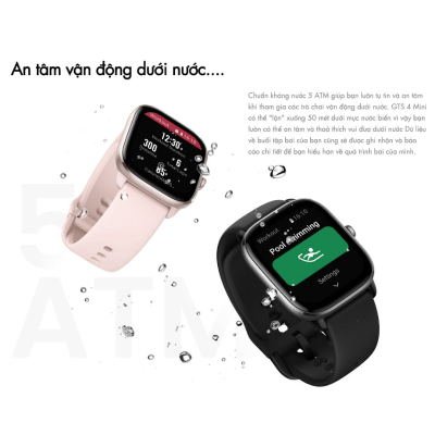 Đồng hồ thông minh Amazfit GTS 4 Mini - Thanh lịch tối giản, hiệu suất tối đa, đồng hành cùng bạn mỗi ngày Amazfit GTS 4 Mini