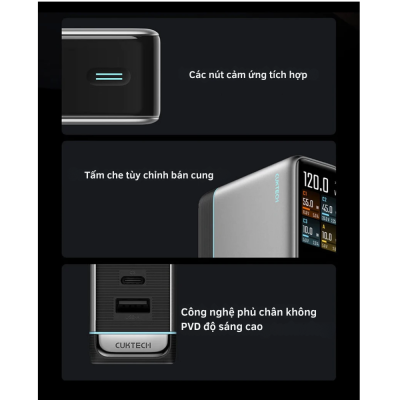 Củ Sạc Nhanh CukTech 10 Ultra GaN 120W Super Charger (AD1204U) CukTech 10 Ultra GaN 120W Super Charger