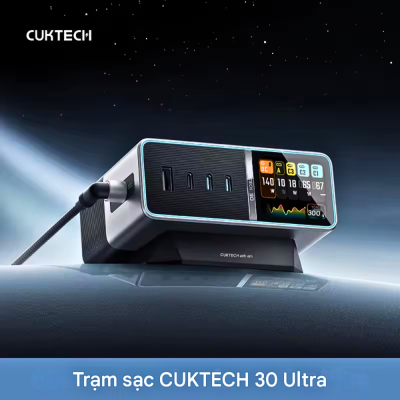 Trạm Sạc CukTech 30 Ultra 300W GaN Desktop Charger (TA3005U) CukTech 30 Ultra 300W GaN Desktop Charger
