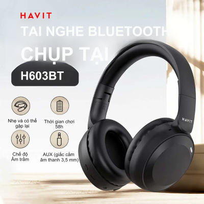 Tai nghe Bluetooth Havit H603BT – Âm thanh sống động, thoải mái cả ngày H603BT
