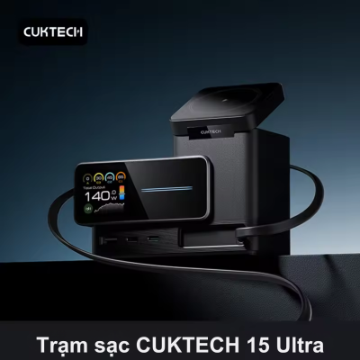 Trạm sạc để bàn Cuktech 15 Charging Station Ultra GaN 140W TA1406U – Sạc đa năng, siêu tốc cho mọi thiết bị Cuktech 15 Charging Station Ultra GaN TA1406U