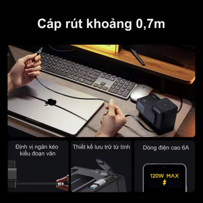 Trạm sạc để bàn Cuktech 15 Charging Station Ultra GaN 140W TA1406U – Sạc đa năng, siêu tốc cho mọi thiết bị Cuktech 15 Charging Station Ultra GaN TA1406U