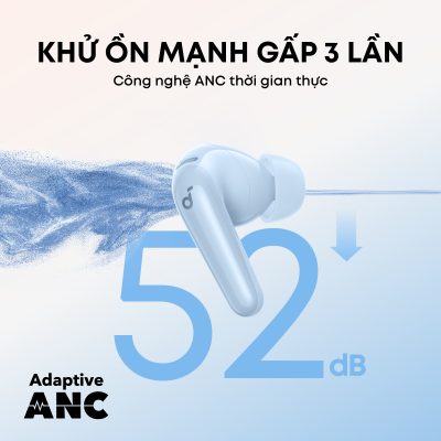 Tai nghe Bluetooth Anker Soundcore R60i NC – Chống Ồn Chủ Động 52dB, Âm Thanh Hi-Res LDAC, Pin 50 Giờ, Case Kiêm Giá Đỡ R60i NC