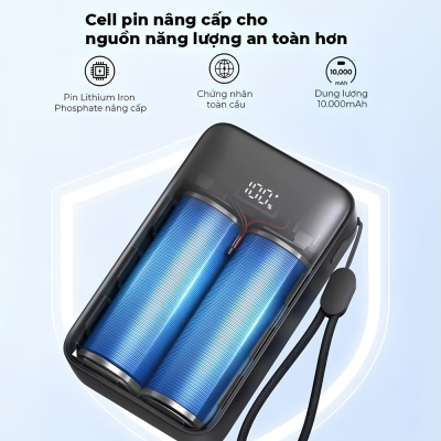 Pin Dự Phòng Anker A110J Zolo 2C1A 10000mAh 30W - Sạc Nhanh PD, Thiết Kế Nhỏ Gọn, 3 Cổng Sạc Tiện Lợi - <strong>Pin Dự Phòng Anker Zolo 2C1A 10000 30W - Anker A110J</strong> là giải pháp năng lượng di động thế hệ mới, kết hợp hoàn hảo giữa sức mạnh và sự tiện lợi. Với dung lượng 10.000mAh chuẩn 37Wh, mẫu <strong>Anker A110J</strong> này cho phép bạn sạc nhanh tối đa 30W cho các dòng iPhone, iPad và smartphone Android thông qua cổng USB-C hiện đại. Điểm vượt trội của sản phẩm nằm ở thiết kế 3 cổng sạc (2C1A), giúp nạp năng lượng đồng thời cho nhiều thiết bị mà vẫn đảm bảo an toàn tuyệt đối. Khả năng sạc đầu vào 30W giúp tái nạp đầy pin dự phòng một cách thần tốc. Với kích thước nhỏ gọn và trọng lượng 275g chắc chắn, <strong>Anker A110J</strong> là phụ kiện không thể thiếu cho những người thường xuyên di chuyển, đảm bảo thiết bị luôn đầy pin suốt ngày dài.