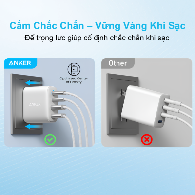 Củ Sạc Anker A121E - Công Suất 50W, 4 Cổng (2 USB-C & 2 USB-A) - Hàng Chính Hãng - <strong>Củ sạc Anker A121E</strong> là giải pháp năng lượng tất-cả-trong-một hoàn hảo cho người dùng sở hữu nhiều thiết bị công nghệ. Với tổng công suất lên đến 50W cùng thiết kế thông minh sở hữu 4 cổng đầu ra (2 cổng USB-C và 2 cổng USB-A), <strong>Anker A121E</strong> cho phép bạn sạc đồng thời điện thoại, máy tính bảng và các phụ kiện khác một cách nhanh chóng và an toàn. Sản phẩm kế thừa công nghệ sạc tiên tiến từ thương hiệu Anker, đảm bảo hiệu suất truyền tải điện ổn định và bảo vệ thiết bị tối đa khỏi các sự cố về điện. Với kích thước nhỏ gọn và độ bền cao, <strong>Anker A121E</strong> là người bạn đồng hành không thể thiếu trong mỗi chuyến đi hay tại bàn làm việc của bạn. Hãy trang bị ngay <strong>Anker A121E</strong> để trải nghiệm sự tiện lợi và tốc độ sạc vượt trội ngay hôm nay!
