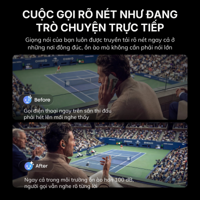 Tai Nghe Bluetooth Soundcore Liberty 5 Pro Max - D1204 Chống Ồn Chủ Động, Âm Thanh Hi-Res, Dịch Thuật AI Thông Minh - <strong>Soundcore Liberty 5 Pro Max</strong> là mẫu tai nghe True Wireless đột phá nhất hiện nay, được thiết kế không chỉ để nghe nhạc mà còn là một trợ lý ngôn ngữ đắc lực. Điểm nhấn nổi bật nhất của <strong>Soundcore Liberty 5 Pro Max</strong> chính là khả năng phiên dịch thuật AI thời gian thực, hỗ trợ lên đến hơn 40 ngôn ngữ khác nhau, giúp bạn tự tin giao tiếp toàn cầu. Sản phẩm sở hữu chất lượng âm thanh Hi-Res đỉnh cao với màng loa Wool-Paper 9.2mm và công nghệ Dolby Atmos sống động. Hệ thống chống ồn chủ động Adaptive ANC 4.0 trên <strong>Soundcore Liberty 5 Pro Max</strong> giúp loại bỏ tạp âm thông minh, mang lại không gian tĩnh lặng tuyệt đối. Với thiết kế hộp sạc màn hình AMOLED cảm ứng, thời lượng pin lên đến 50 giờ và chuẩn kháng nước IP55, <strong>Soundcore Liberty 5 Pro Max</strong> chính là sự lựa chọn hoàn hảo cho những tín đồ công nghệ và người thường xuyên di chuyển.