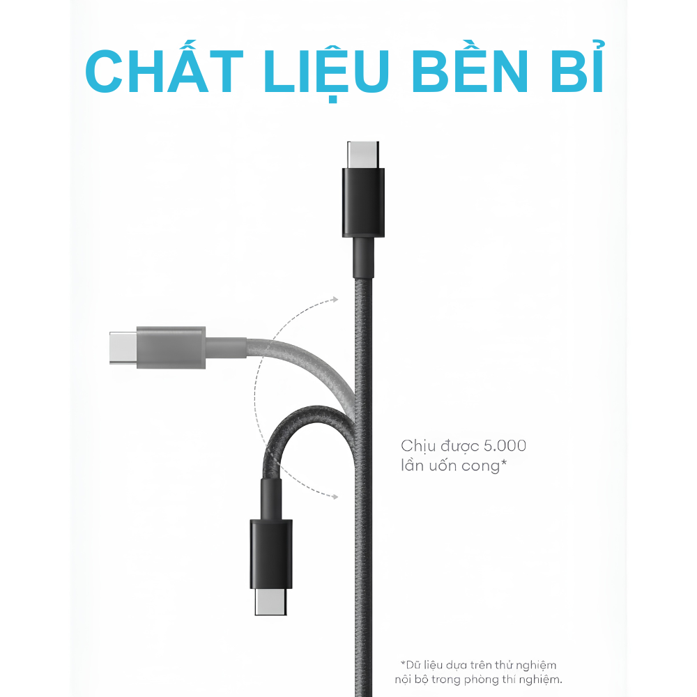 Cáp Sạc Nhanh Anker A8752 - USB-C to USB-C 60W 1m, Dây Dù New Nylon Siêu Bền, 480Mbps, Màu Đen (Black) - Hàng Chính Hãng Cáp Sạc Nhanh Anker A8752 - USB-C to USB-C 60W 1m, Dây Dù New Nylon Siêu Bền, 480Mbps, Màu Đen (Black) - Hàng Chính Hãng - Hình ảnh 2
