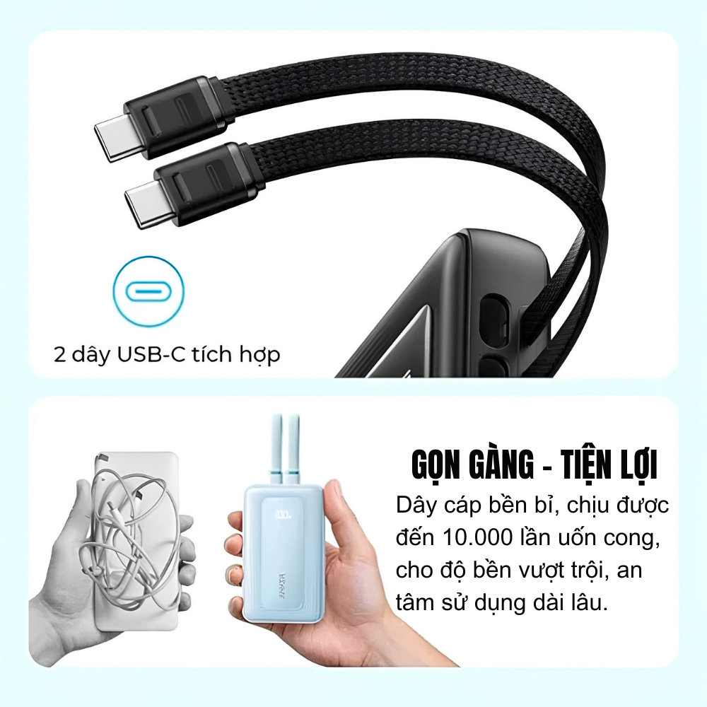 Pin Dự Phòng Anker Zolo 10000mAh 35W - A110L (Tích Hợp Sẵn 2 Cáp USB-C) - Sạc Cùng Lúc 4 Thiết Bị - Hàng Chính Hãng Pin Dự Phòng Anker Zolo 10000mAh 35W - A110L (Tích Hợp Sẵn 2 Cáp USB-C) - Sạc Cùng Lúc 4 Thiết Bị - Hàng Chính Hãng - Ảnh 4