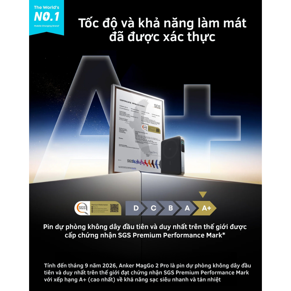 Sạc Dự Phòng Không Dây Anker MagGo 2 Pro A110R - 10000mAh - Qi2.2 - 25W -USB-C PD 45W - Quạt SnapCool A110R