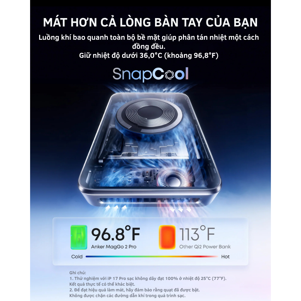 Sạc Dự Phòng Không Dây Anker MagGo 2 Pro A110R - 10000mAh - Qi2.2 - 25W -USB-C PD 45W - Quạt SnapCool Sạc Dự Phòng Không Dây Anker MagGo 2 Pro A110R - 10000mAh - Qi2.2 - 25W -USB-C PD 45W - Quạt SnapCool - Ảnh 5