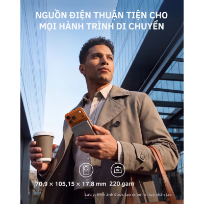 Sạc Dự Phòng Không Dây Anker MagGo 2 Pro A110R - 10000mAh - Qi2.2 - 25W -USB-C PD 45W - Quạt SnapCool - <strong>Anker MagGo Power Bank 2 Pro A110R</strong> là pin sạc dự phòng Polymer 10.000mAh cao cấp, nổi bật với sạc không dây Magnetic chuẩn Qi2.2 công suất lên đến 25W và sạc có dây USB-C Power Delivery tối đa 45W. <strong>A110R</strong> được trang bị hệ thống làm mát chủ động bằng quạt kết hợp công nghệ SnapCool và tản nhiệt Graphene 3 lớp, giúp kiểm soát nhiệt độ trong quá trình sạc. Sản phẩm còn có màn hình màu thông minh hiển thị dung lượng pin, công suất đầu ra và chế độ quạt. Với thiết kế nhỏ gọn 220g, <strong>A110R</strong> là lựa chọn tiện lợi cho người dùng smartphone, máy tính bảng và các thiết bị USB-C khi đi làm, du lịch hoặc công tác.